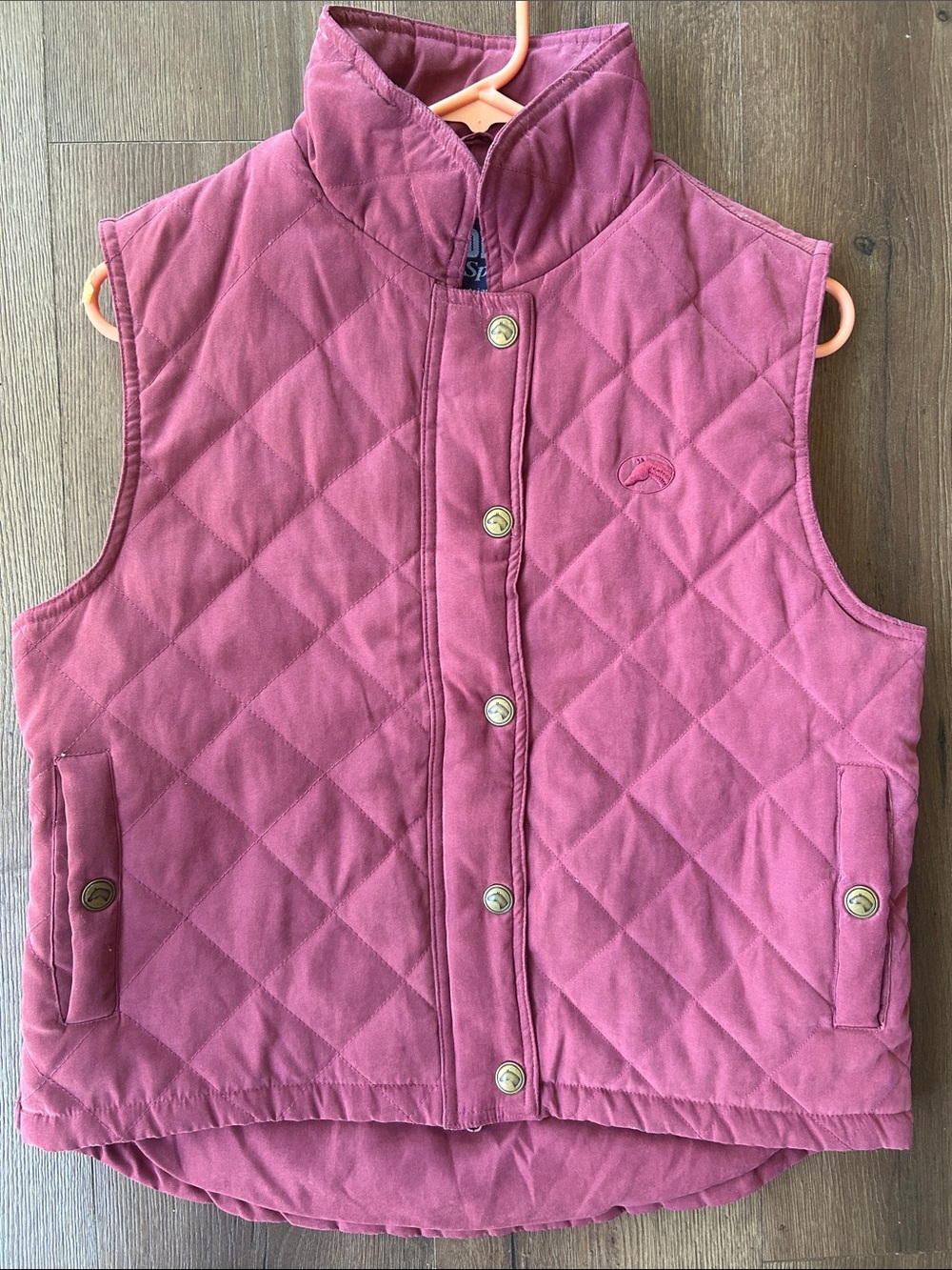 Riders Wear Vintage Equestrian Quilted Pink Vest !! Small